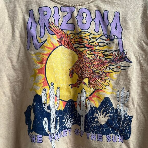 Y2K Arizona Graphic Crewneck Oversized Cropped Tee Size L - Picture 3 of 6